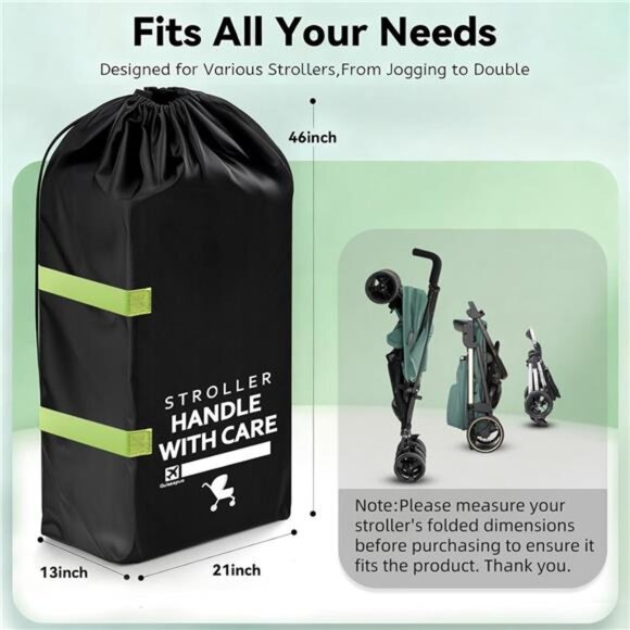 stroller travel bag airplane cover for jogger double stroller waterproof protect - Picture 3 of 7